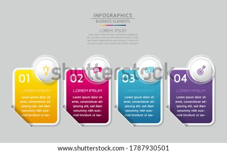 Vector elements for infographic. presentation and chart. steps or processes. 
options number workflow template design.4 step. 