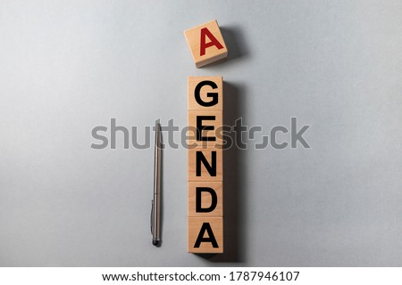 Agenda Meeting Appointment Activity Information Concept, agenda word Royalty-Free Stock Photo #1787946107