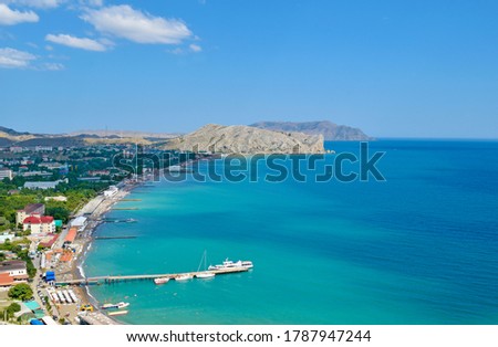 Beautiful view of the turquoise sea, beaches and rocks