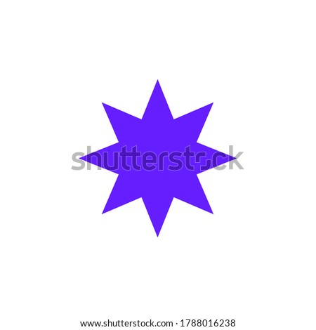 star basic simple shapes isolated on white background, geometric star icon, 2d shape symbol star, clip art geometric star shape for kids learning