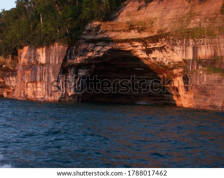 The rainbow cave formation of the Pictured Rocks National shoreline.