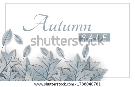 Silver autumn background. Decorative autumn leaf with silver color theme background vector design. Perfect for social media post, banner, background and internet ads