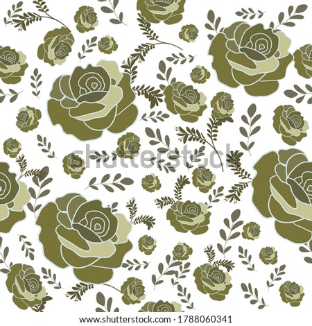 Grey Floral Pattern Seamless Vector Illustrator. Great for fabrics, textiles, wallpapers, backgrounds, 