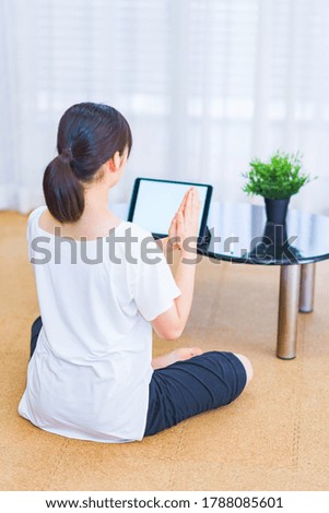 Japanese girl enjoy yoga time for diet