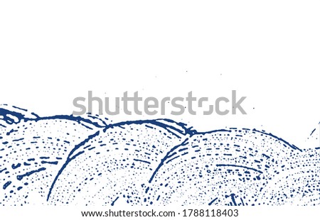 Grunge texture. Distress indigo rough trace. Emotional background. Noise dirty grunge texture. Exquisite artistic surface. Vector illustration.