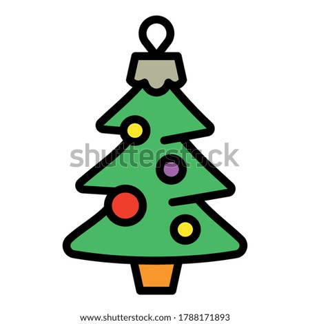 Christmas fir tree toy icon. Outline Christmas fir tree toy vector icon for web design isolated on white background