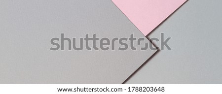Abstract light grey and pastel pink creative paper texture banner background. Minimal geometric shapes and lines