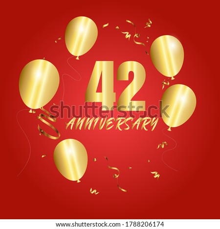 42 year anniversary celebration, vector design for celebrations, invitation cards and greeting cards