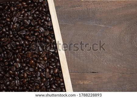 coffee beans in a wooden