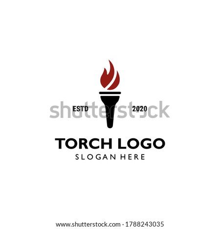 Torch, Fire logo design template vector illustration