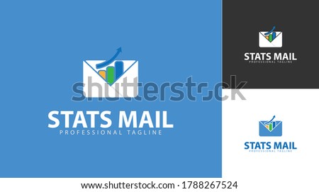 Mail design combined with stats. vector