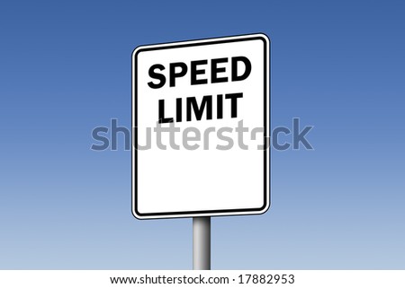 Empty speed limit road sign against blue sky