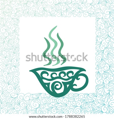 Decorative green tea. Vector illustration