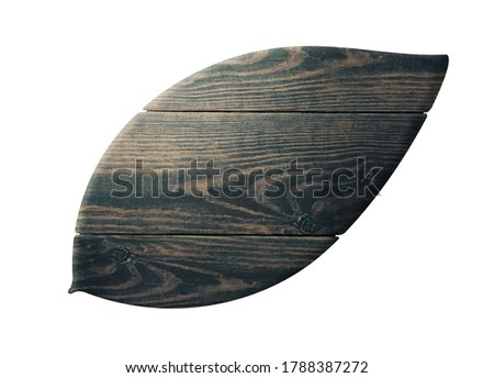 Leaf shaped old wooden background