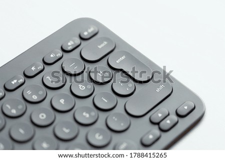 Modern keyboard isolated on white background.black keyboard.Technology concept on black keyboard.