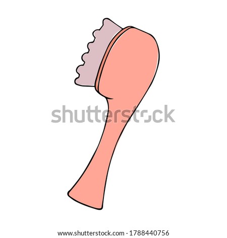 Facial cleansing brush cartoon color icon