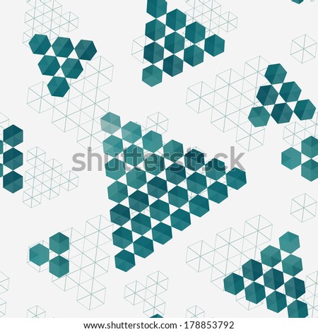 Geometric pattern of hexagons triangles. Full color seamless texture . Use as a banner , fill pattern , endless texture