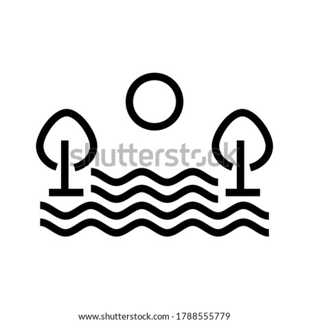 lake icon or logo isolated sign symbol vector illustration - high quality black style vector icons
