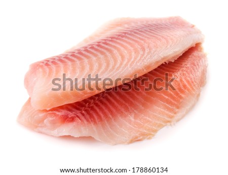 Fish fillet on white background