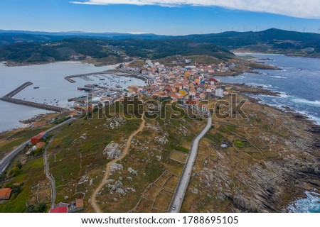 Aerial view Santuary of Muxia Galicia's Death Coast Royalty-Free Stock Photo #1788695105