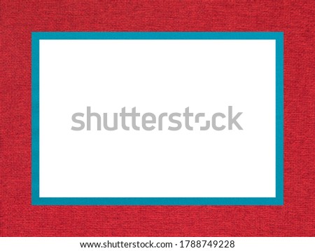 Red-blue texture decorative rectangular frame with a free white field for creative work.