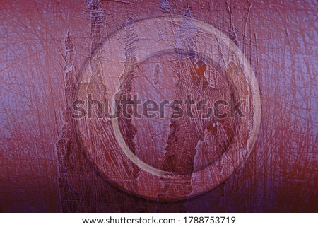 Red Scratched abstract grunge retro background with circle