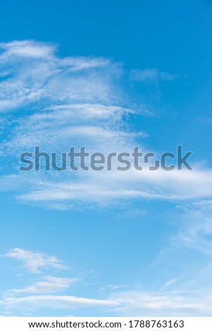 Vertical image of blue sky and white cloud on day time for background usage.