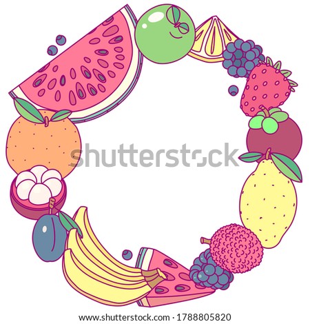image fruit circle border frame clip art