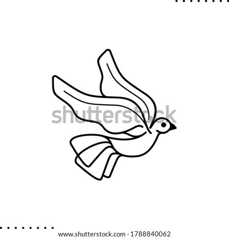 Dove of peace vector icon in outlines