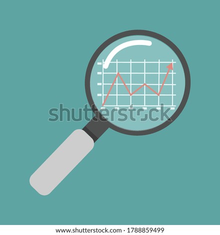 Magnifying glass data analysis Sales growth