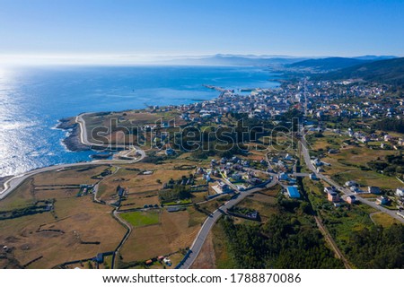 Aerial view of Burela´s coast in Galicia Royalty-Free Stock Photo #1788870086