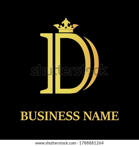 Letter d crown logo design template illustration. suitable for fashion, brand, kingdom, crown, identity