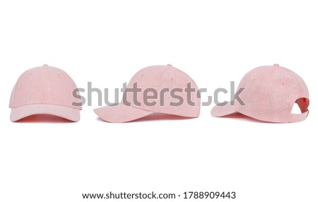 pink baseball cap isolated on white background