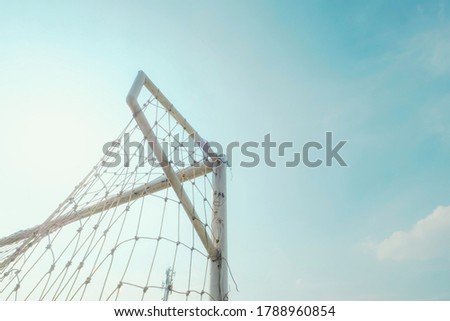 soccer goalposts with a bright background Royalty-Free Stock Photo #1788960854