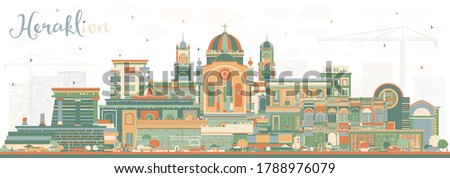 Heraklion Greece Crete City Skyline with Color Buildings. Vector Illustration. Tourism Concept with Historic and Modern Architecture. Heraklion Cityscape with Landmarks. Royalty-Free Stock Photo #1788976079