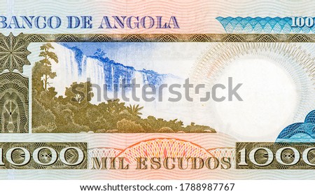 Quedas do duque de Braganca, Portrait from Angola 1000 Escudos 1973 Banknotes.