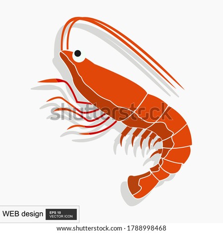Shrimp Logo. Isolated shrimp on white background. Prawns