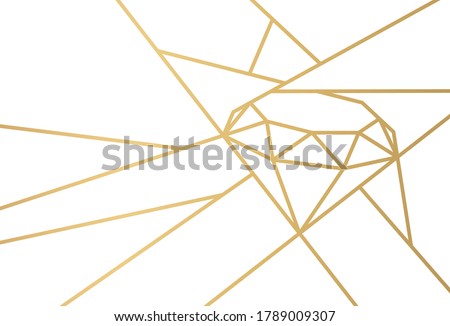 Vector gold lines designed abstract diamond wallpaper background illustration