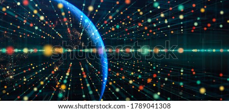 Global world network and Communication technology concept,big data,iot Solution,new normal,digital twin,vr,wireless and 5g for internet business on earth.Elements of this image furnished by NASA
