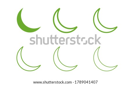 green crescent shape vector concept with white background