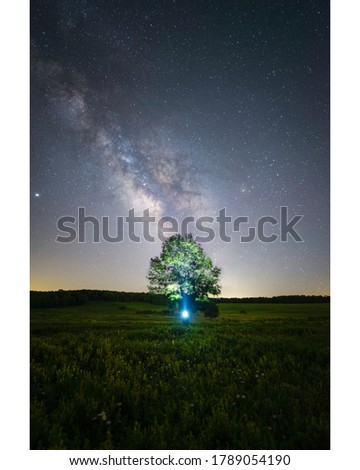 The Milky Way shining high over Big Meadows in Shenandoah National Park.