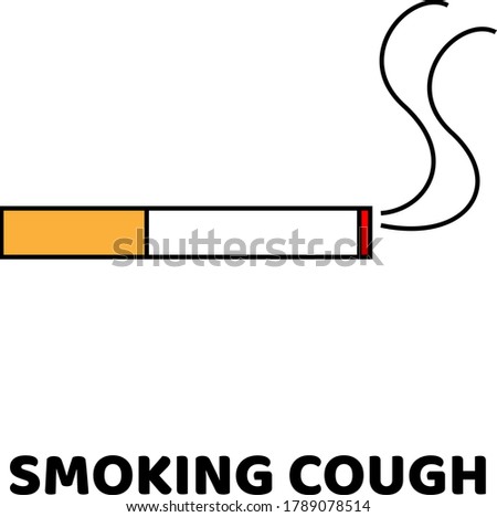 Smoking Cough LineArt Illustration Design