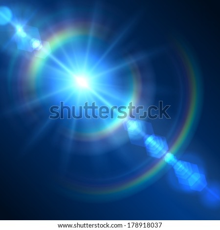 Realistic sun burst with flare. Vector illustration. Royalty-Free Stock Photo #178918037