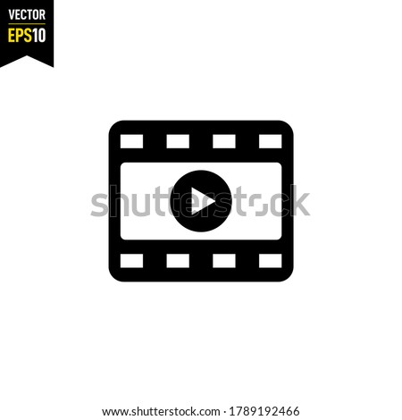 Play video icon. Movie symbol concept isolated. Vector