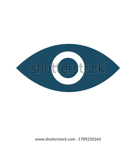 High quality dark blue flat eye look, observation icon. Pictogram, icon set, illustration. Useful for web site, banner, greeting cards, apps and social media posts.
