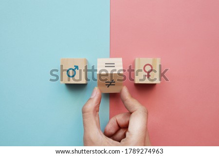 Equality and non-equality between men and women. Gender equality and tolerance Royalty-Free Stock Photo #1789274963