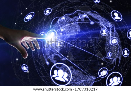The modern creative communication and internet network connect in smart city . Concept of 5G wireless digital connection and internet of things future.