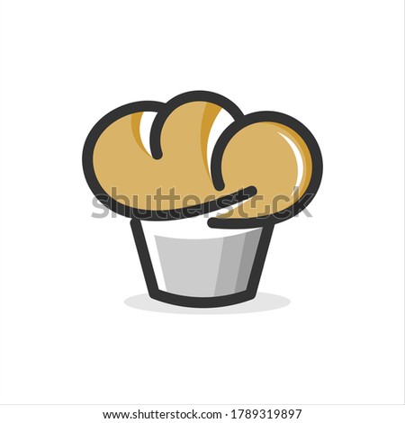 Muffin Cake Icon Bakery Vector Art, Sweet Bake Food Illustration Graphic Design Element