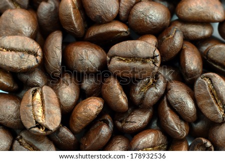 Close-up of Roasted coffee beans
