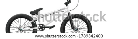 BMX bicycle mockup, banner with space for design. Vector illustration